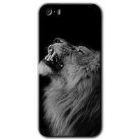 MRCİLETİSİM iPhone 5s Kılıf HD Desen Baskılı Arka Kapak + Temperli Cam - Lion