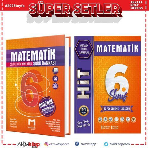Mozaik 6.Sınıf Matematik Soru Bankası ve HİT 32 Haftalık Deneme Seti 2 Kitap