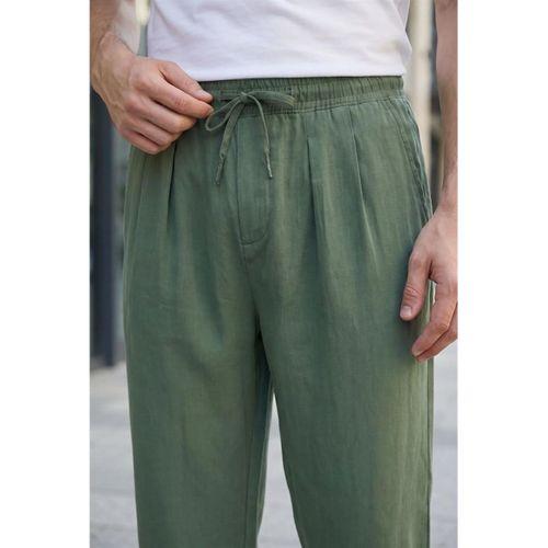 Wert Lyocell Kumaş Relaxed Fit Çİft Pileli Jogger Eşofman Altı Pantolon - Yeşil