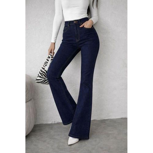 Kadın Yüksek Bel Ispanyol Paça Kot Pantolon