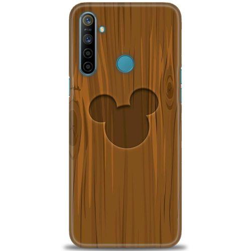 Realme 6i Kılıf HD Baskılı Kılıf - Ahşap Mickey + Tam Ekran Koruyucu