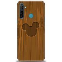 Realme 6i Kılıf HD Baskılı Kılıf - Ahşap Mickey + Tam Ekran Koruyucu
