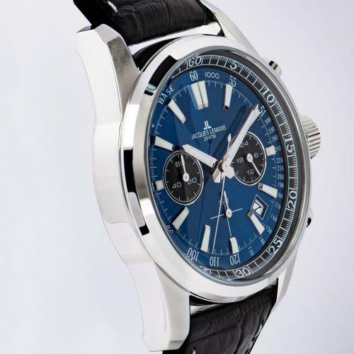 Jacques Lemans Liverpool JL.1-2117S Quartz Deri Siyah Mavi Kadran 20 ATM 44 mm Erkek Kol Saati