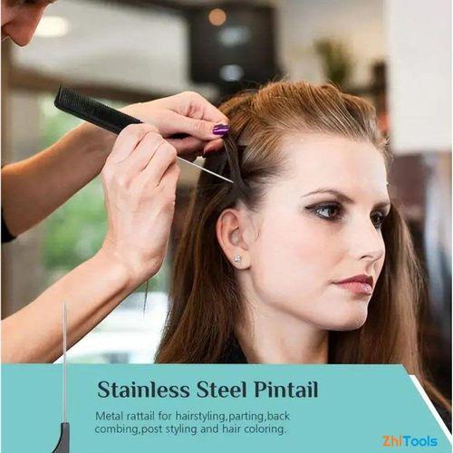 Zhltools 10 Parça Profesyonel Kuaför Tarak Seti - Saç Kesim, Ayırma, Şekillendirme ve Fön Tarağı