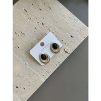 Taşlı Küpe - Siyah