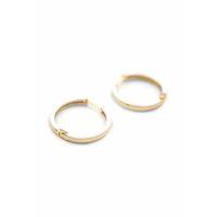 Mineli Halka Küpe - Beyaz