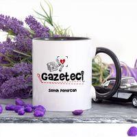 Kişiye Özel Lacivert Renkli Gazeteci Kupa Bardak