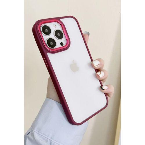 iPhone 13 Pro Uyumlu Renkli Nikelaj Krom Kamera Koruma Yükselti Detaylı Kılıf