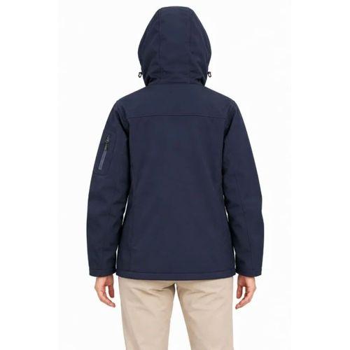 Su Geçirmez Softshell İçi Polar Astarlı Çıkarılabilir Kapüşonlu 4 Cepli Mont Ceket - Lacivert