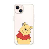 iPhone 14 Plus Uyumlu Sevimli Winnie Desenli Şeffaf Silikonlu Telefon Kılıfı