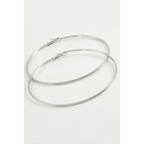 Düz İnce Boru Metal Halka Küpe 8-9-10 cm