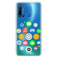Huawei P20 Lite 2019 Kılıf Akıllı Saat Arka Kapak Koruma Desenli Full Koruyucu