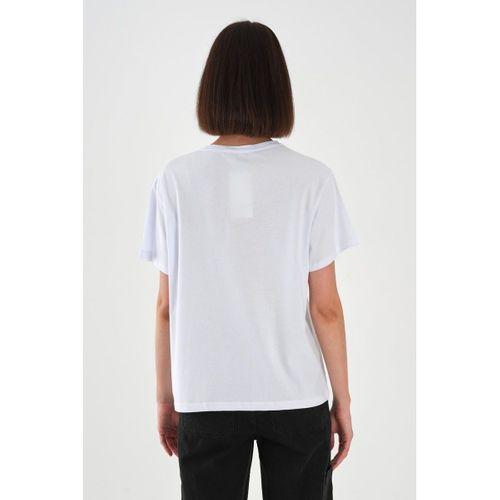 ALEXANDERGARDI Dokulu Çiçek Detaylı Baskılı Kadın T-shirt