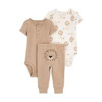 Carter's Carter's Erkek Bebek Body Pantolon Set 3'lü Paket 1R035310 Kahverengi