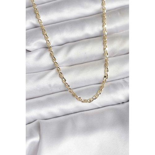 14K Gold Renk Kaplama Ezme Plaka Model CM Kadın Kolye