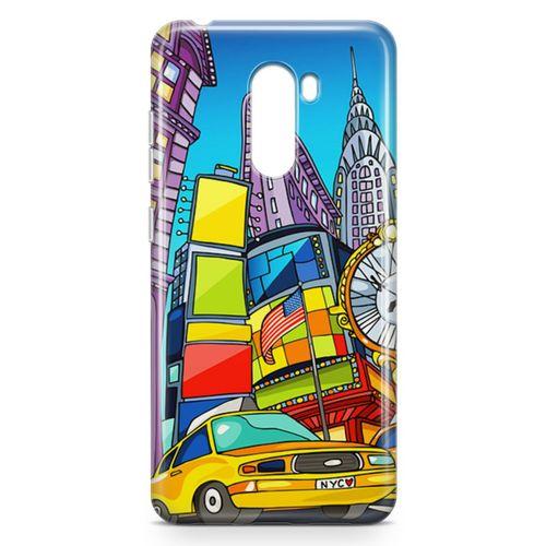 Xiaomi Pocophone F1 Kılıf Nyc Taxi Manthattan Arka Kapak Koruma Desenli Full Koruyucu