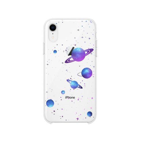 iPhone XR Galaxy and Stars Lens Korumalı Şeffaf Telefon Kılıfı