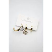 3'lü Kelebek Küpe - Altın