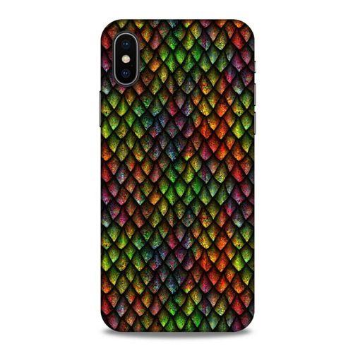 Apple iPhone XS Kılıf Dragons (6) Silikon Kılıf Ejderha Skin Çok Renkli