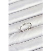 Pirinç Gümüş Renk Lazer Kesim Kadın Yüzük