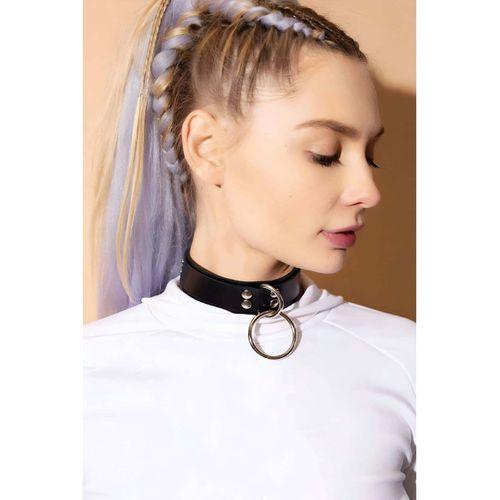 Halka Detaylı Deri Choker, Deri Tasma, Halkalı Tasma