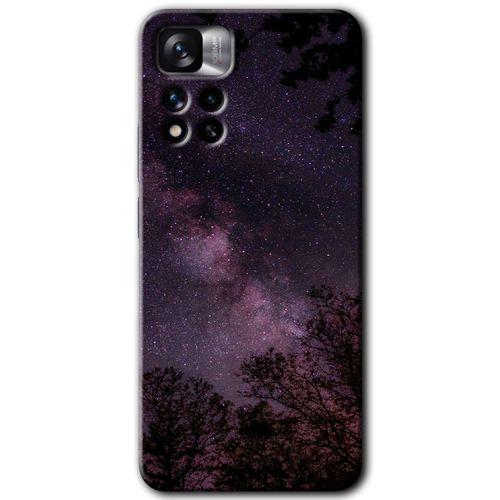 Potkal Hediye Fabrikası Xiaomi Redmi Note 11 Pro Plus 5G Kılıf HD Desen Baskılı Arka Kapak - Gece Galaksi