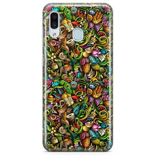 Samsung Galaxy A40 Kılıf Doodle Hindistan Turu Arka Kapak Koruma Desenli Full Koruyucu