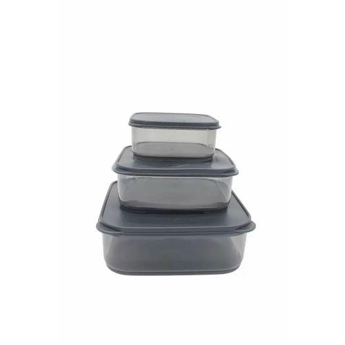 3'lü Yatay Füme Renk Saklama Kabı Viva-0X258