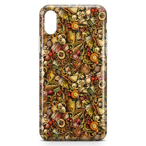 Apple iPhone XS Max Kılıf Gastronomi Doodle Arka Kapak Koruma Desenli Full Koruyucu