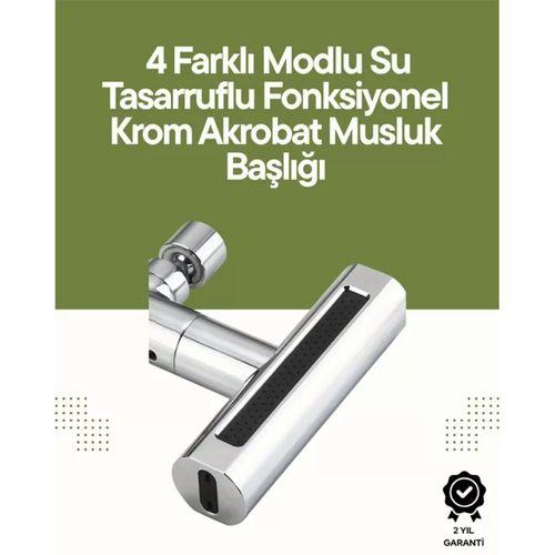 Krom Musluk Başlığı | 4'ü 1 Arada Su Çıkışı | Kolay Montajlı