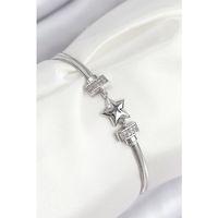 Pirinç Zirkon Taşlı Yonca Model Gümüş Renk Kadın Bileklik