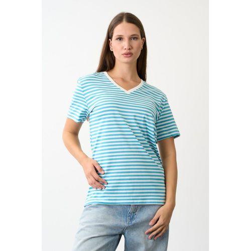 ALEXANDERGARDI V Yaka Çizgili T-shirt
