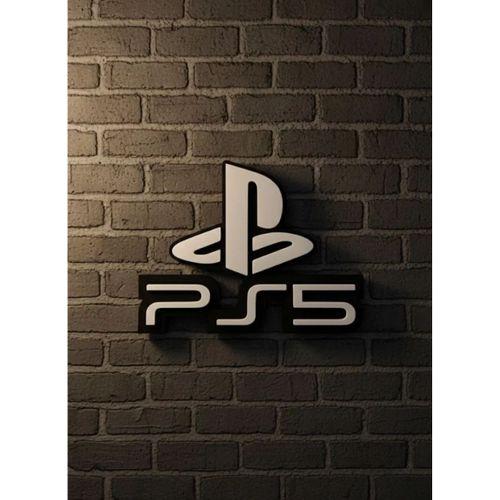 Playstation 5 Logo Duvar Dekoru Minimal Tasarım 16×12 Cm