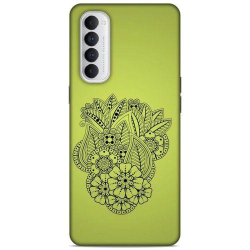 Lopard Oppo Reno 4 Pro Uyumlu Kılıf Tattoo's (40) Fit Silikon Kılıf Çiçek Dövmesi