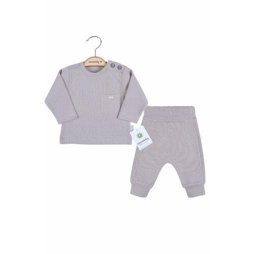 Cep Nakışlı Omuzdan Düğmeli % 100 Pamuk Erkek Bebek Takım
