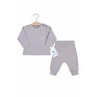 Cep Nakışlı Omuzdan Düğmeli % 100 Pamuk Erkek Bebek Takım