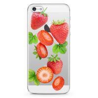 Apple iPhone 5 Kılıf Çilek Reçeli Arka Kapak Koruma Desenli Full Koruyucu