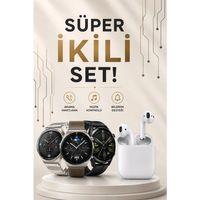 Akıllı Saat Ve Kulaklık Seti Dokunmatik Ekran 5 0 Bluetooth Bağlantılı Sesli Görüşme