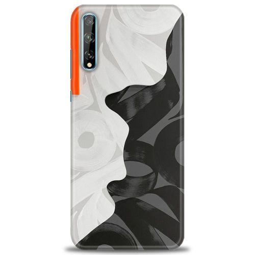 Huawei P Smart S Kılıf HD Baskılı Kılıf - Turuncu Çizgi + Tam Ekran Koruyucu