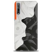 Huawei P Smart S Kılıf HD Baskılı Kılıf - Turuncu Çizgi + Tam Ekran Koruyucu
