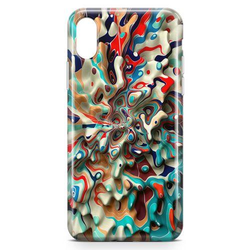 Apple iPhone XS Kılıf Mermer Cam Göbeği Arka Kapak Koruma Desenli Full Koruyucu