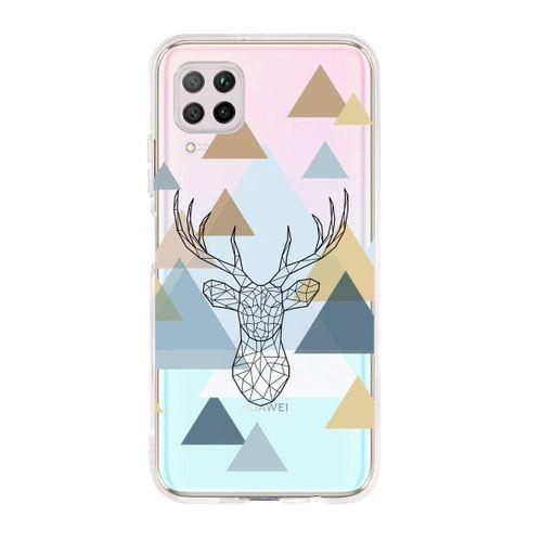 Huawei P40 Lite Polygon Deer Premium Şeffaf Silikon Kılıf