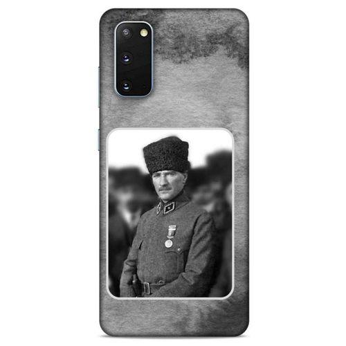Samsung Galaxy S20 Kılıf Atatürk (38) Neo Hybrid Kılıf Antrasit Taş