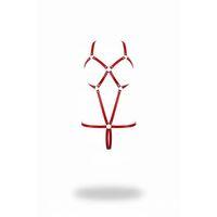 Kırmızı Body Harness Deri Metal Halkalı Vücut Aksesuarı - Brf240