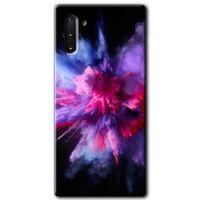 Potkal Hediye Fabrikası Samsung Galaxy Note 10 HD Baskılı Kılıf + 9D Tam Ekran Koruyucu - Color Splash Purple