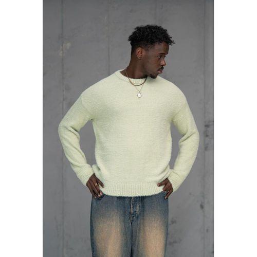 Oversize Kırçıllı Tüylü Sıfır Yaka Salaş Spor Kazak