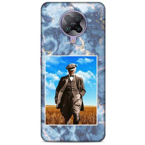 Xiaomi Poco F2 Pro Kılıf Atatürk (19) Kılıfları Mavi Mermer
