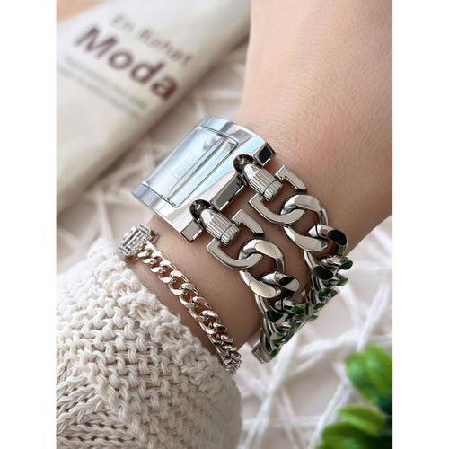 Ferrucci Kadın Kol Saati+Bileklik Özel Seri Çelik Kordon Kararma Renk Atma Yapmaz VS.BLKT.0766