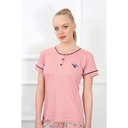 Kadın Gül Kurusu Kısa Kol Pijama Takım