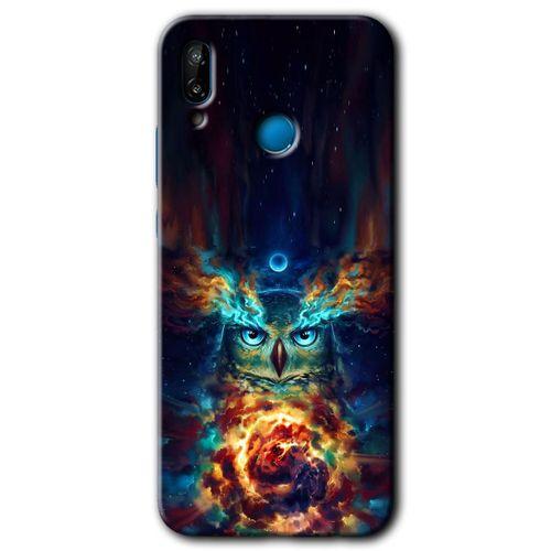 Potkal Hediye Fabrikası Huawei P20 Lite HD Baskılı Kılıf + 9D Tam Ekran Koruyucu - Ballı Baykuş